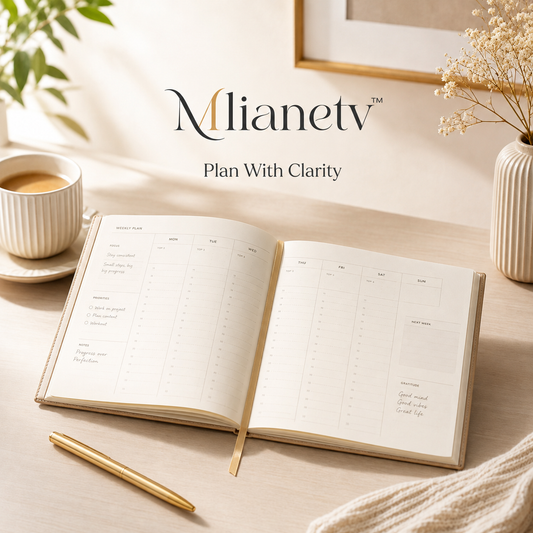 Mlianetv™ Undated Weekly Planner — Monthly Schedule Book, Daily Productivity Organizer & Goal Planner