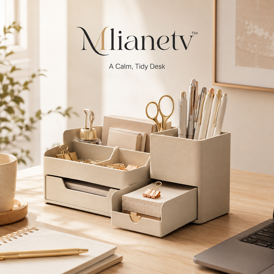 Mlianetv™ Modular Desktop Organizer — Premium Multi-Compartment Pen Holder & Office Supply Storage Tray